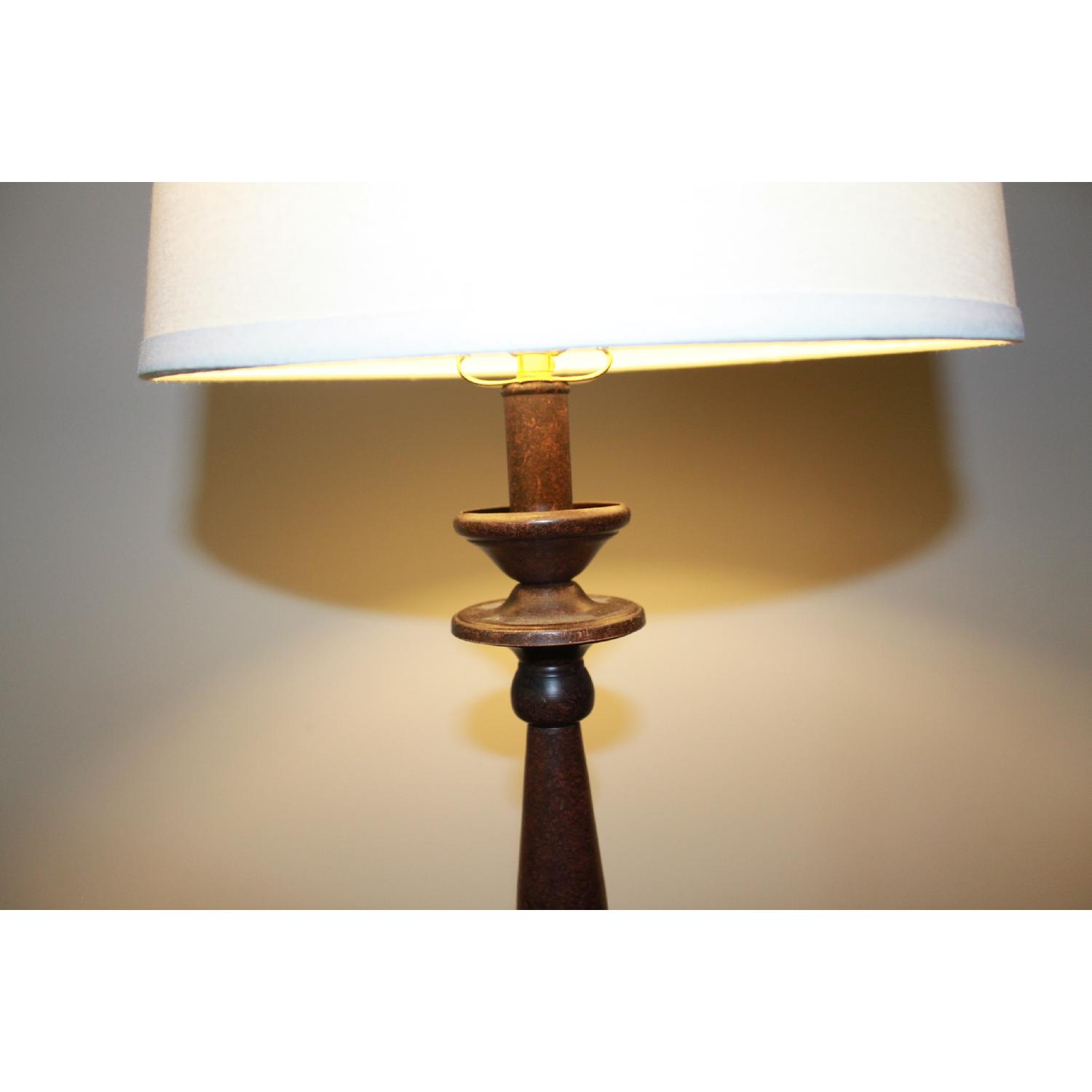 Classic Metal Floor Lamp w/ Cream Shade - image-2