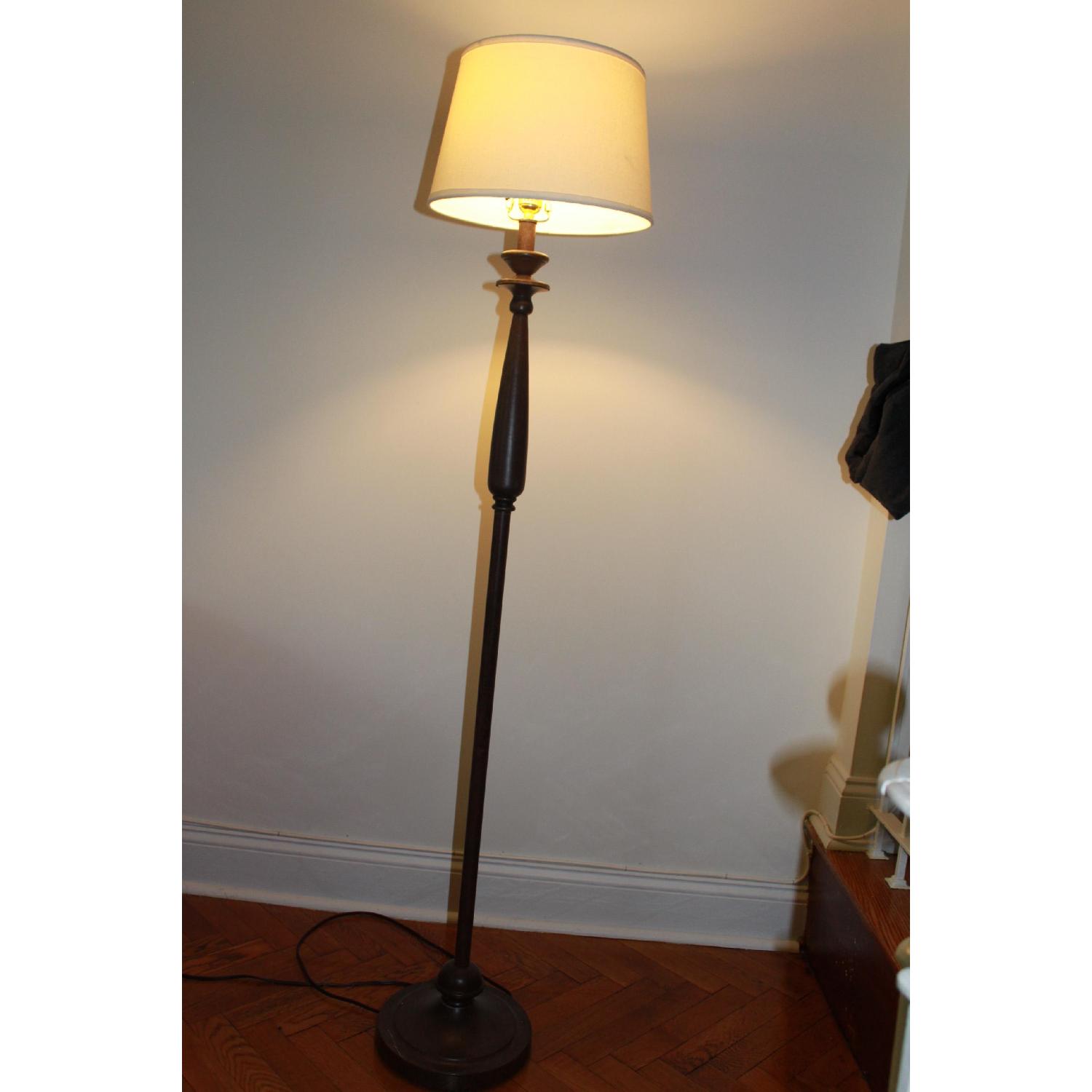Classic Metal Floor Lamp w/ Cream Shade - image-3