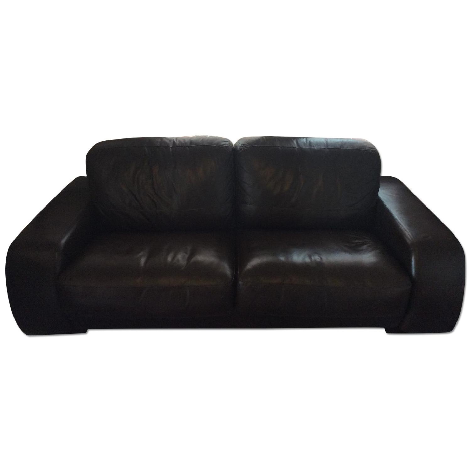 Dark Brown Leather Sofa - image-5