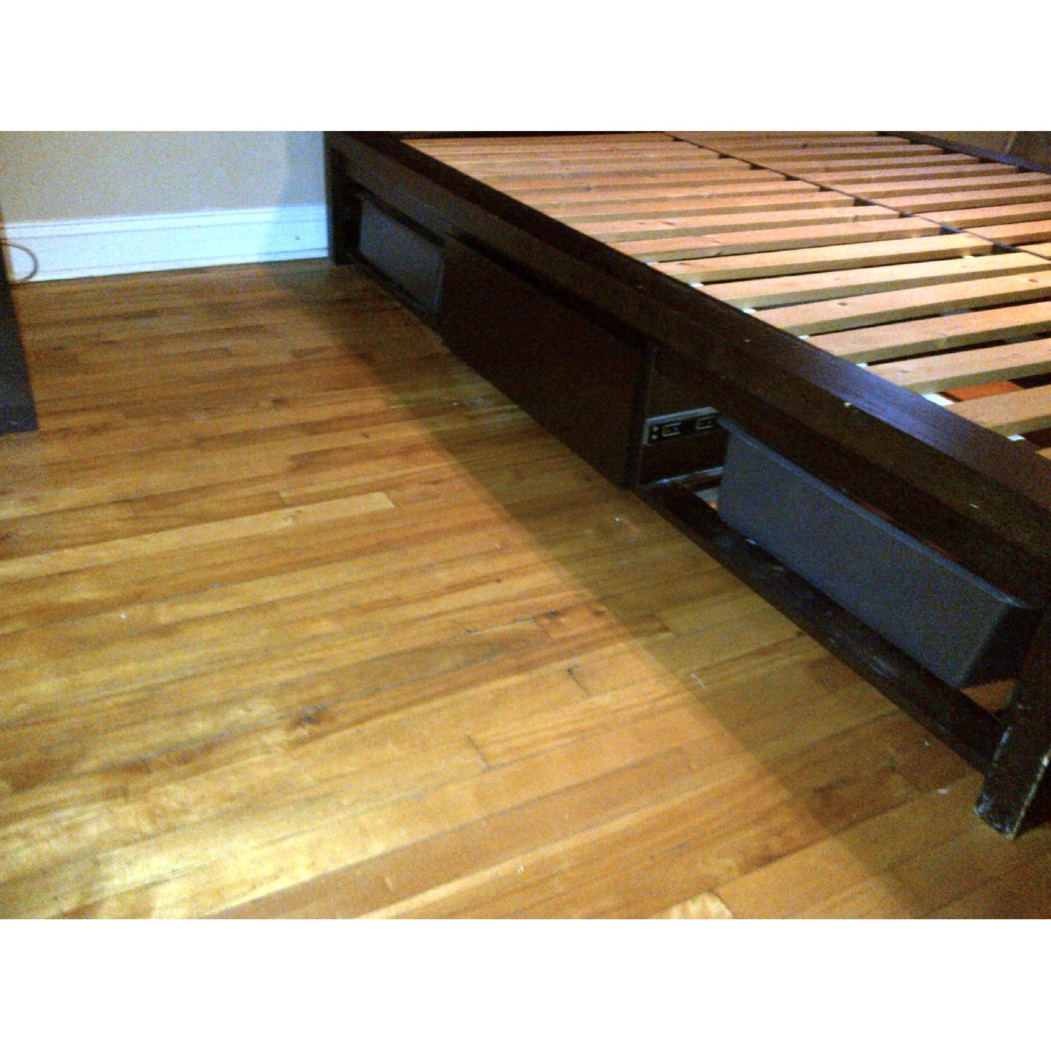 West Elm Wood Full/ Queen Platform Storage Bed w/ Headboard & 4-Drawers - image-5