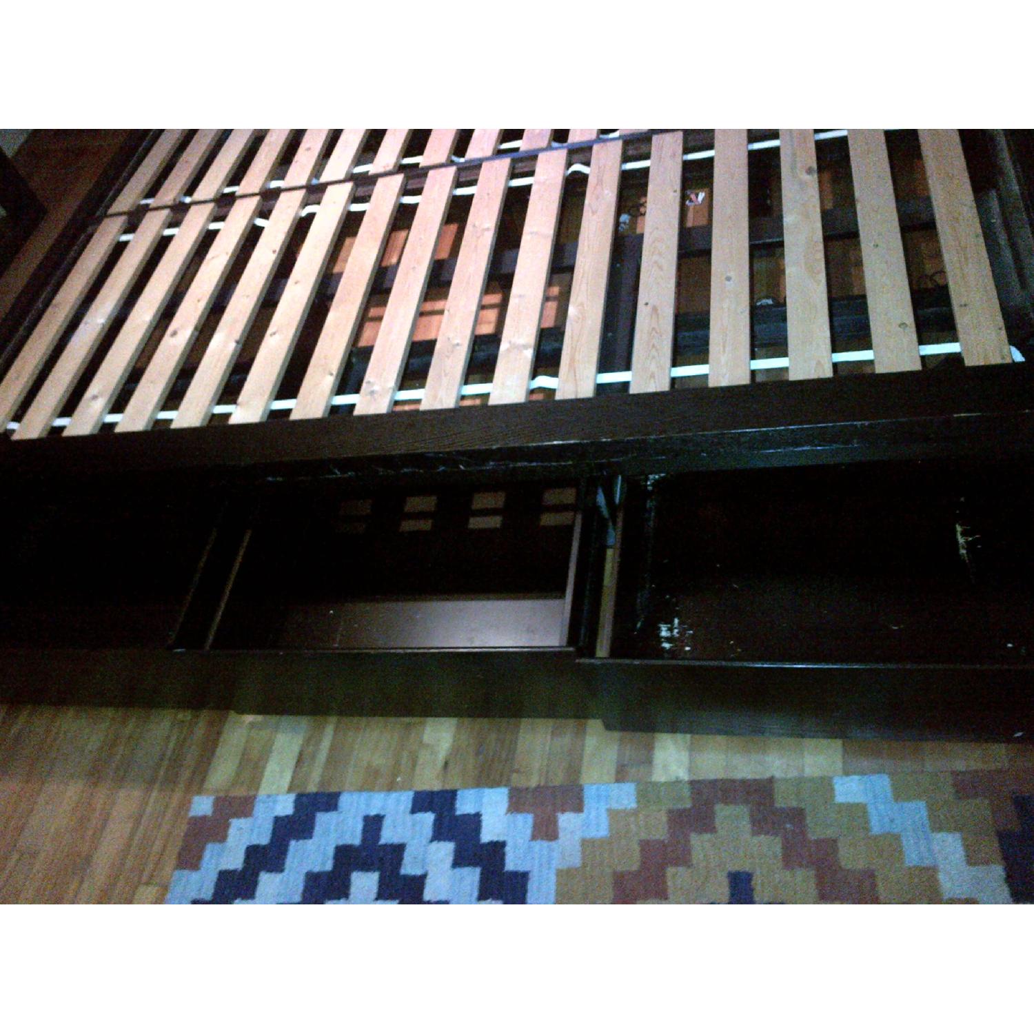 West Elm Wood Full/ Queen Platform Storage Bed w/ Headboard & 4-Drawers - image-6