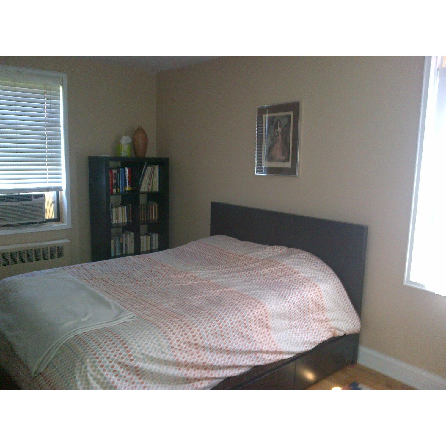 West Elm Wood Full/ Queen Platform Storage Bed w/ Headboard & 4-Drawers - image-9