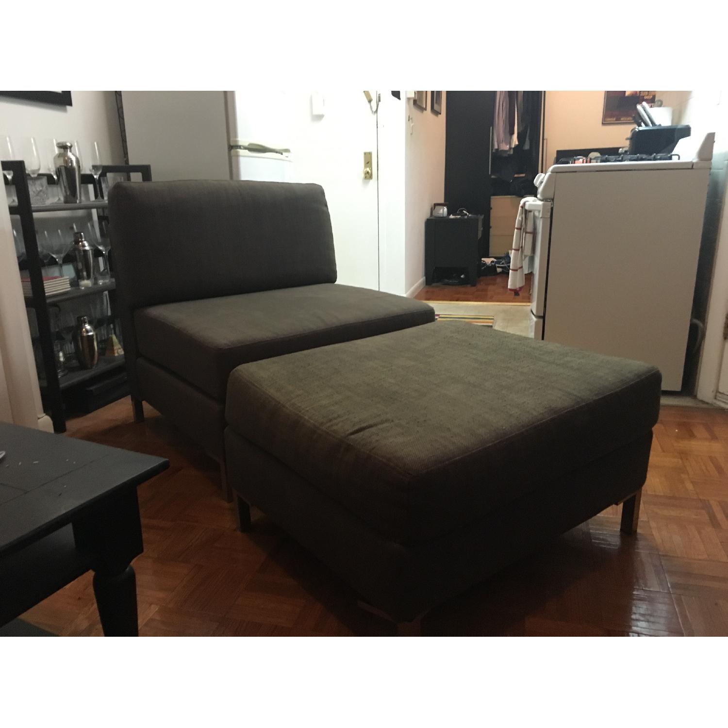 West Elm Chair & Ottoman - image-1