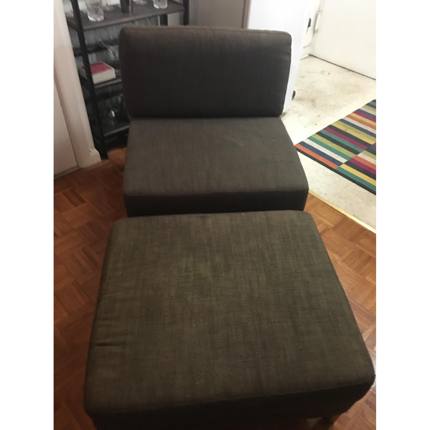 West Elm Chair & Ottoman - image-2