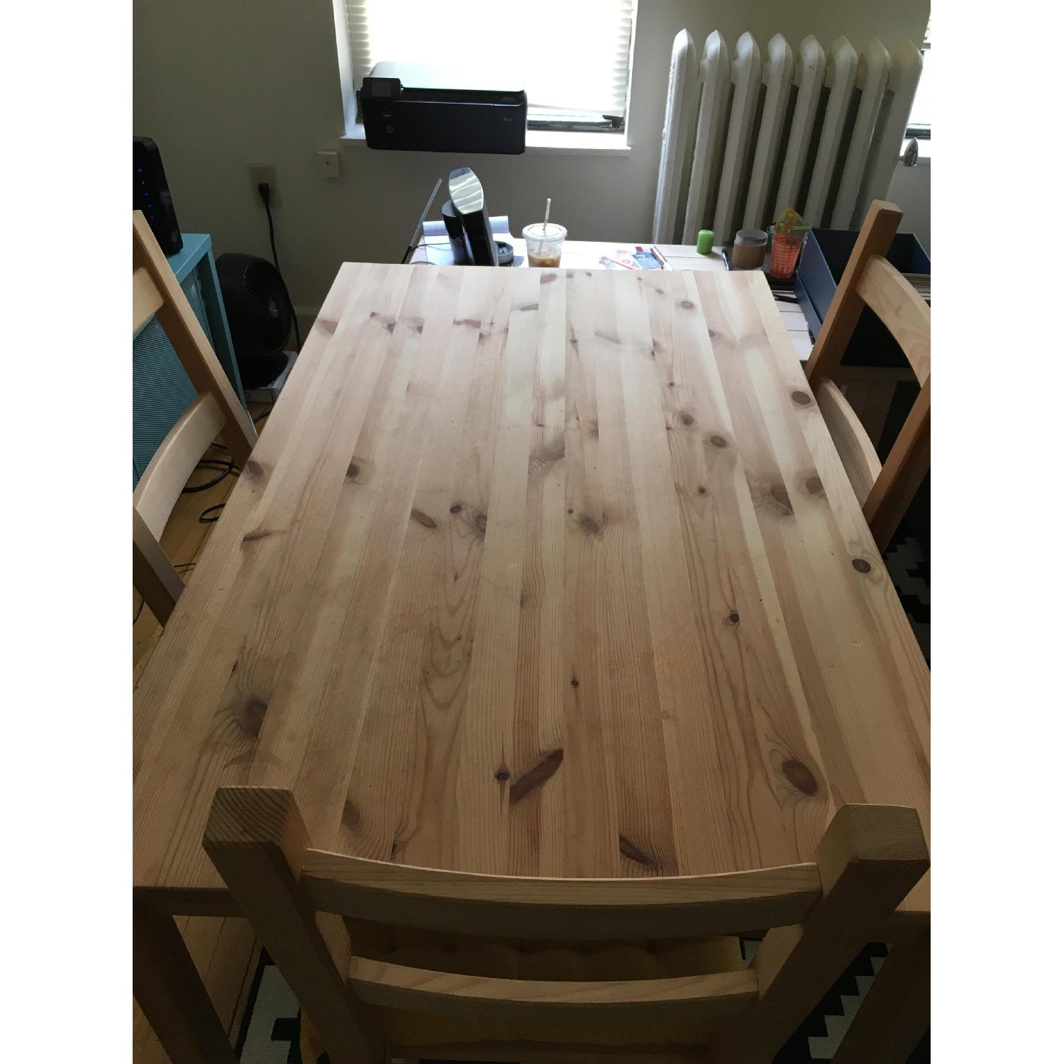 Ikea Wood Dining Table w/ 4 Chairs - image-2