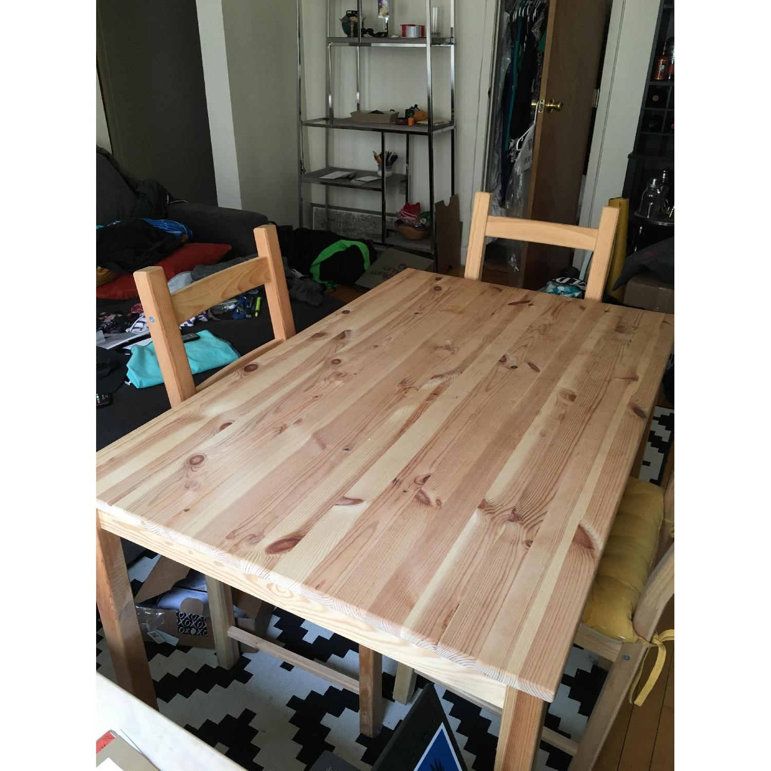 Ikea Wood Dining Table w/ 4 Chairs - image-3