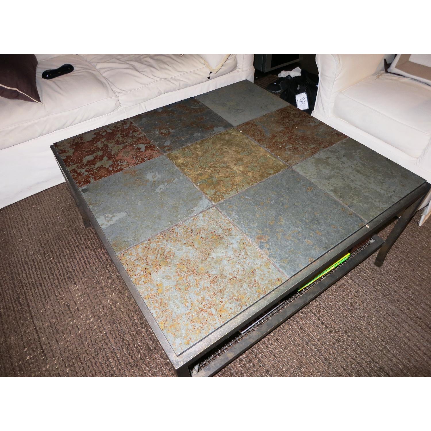 Metal & Stone Coffee Table - image-1