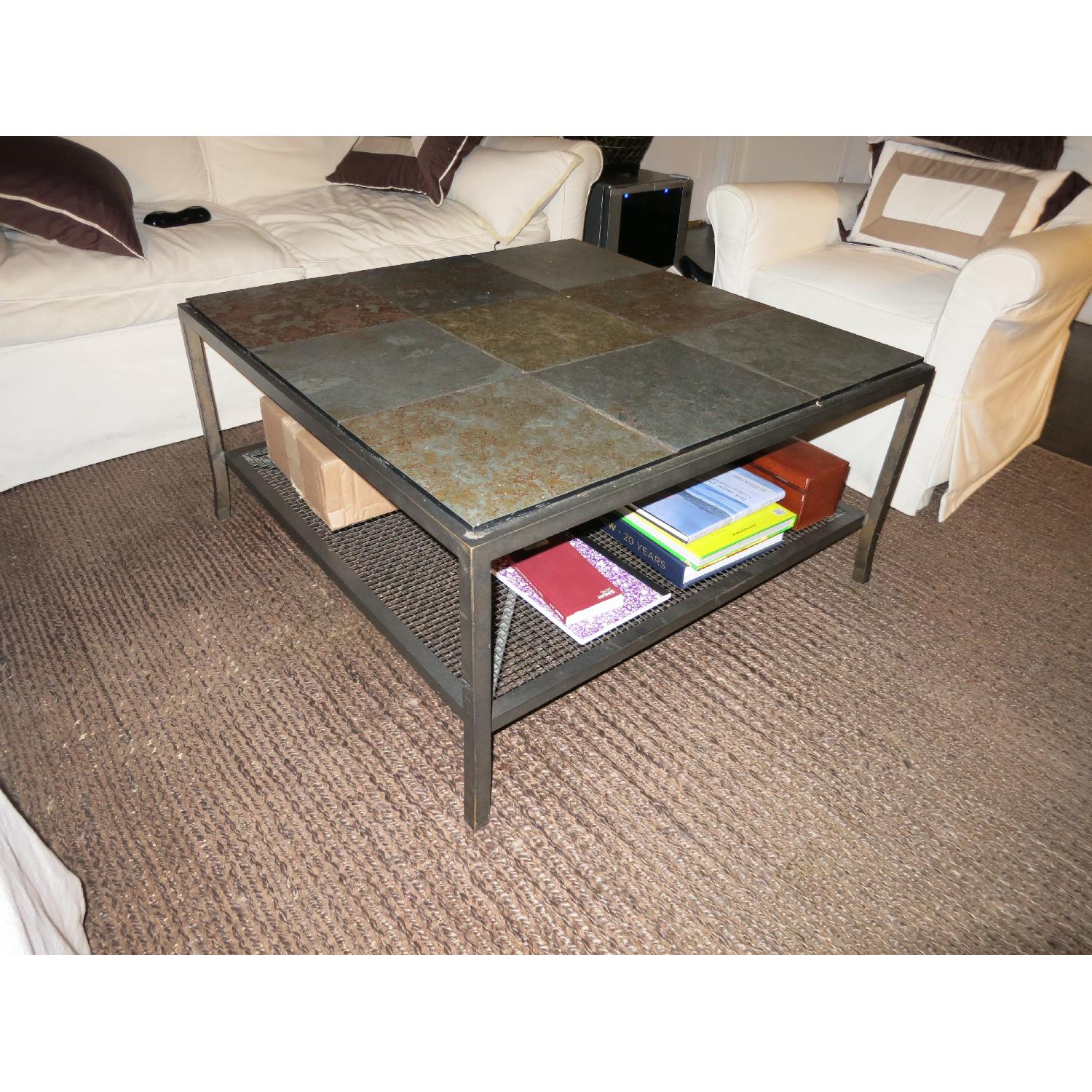 Metal & Stone Coffee Table - image-2