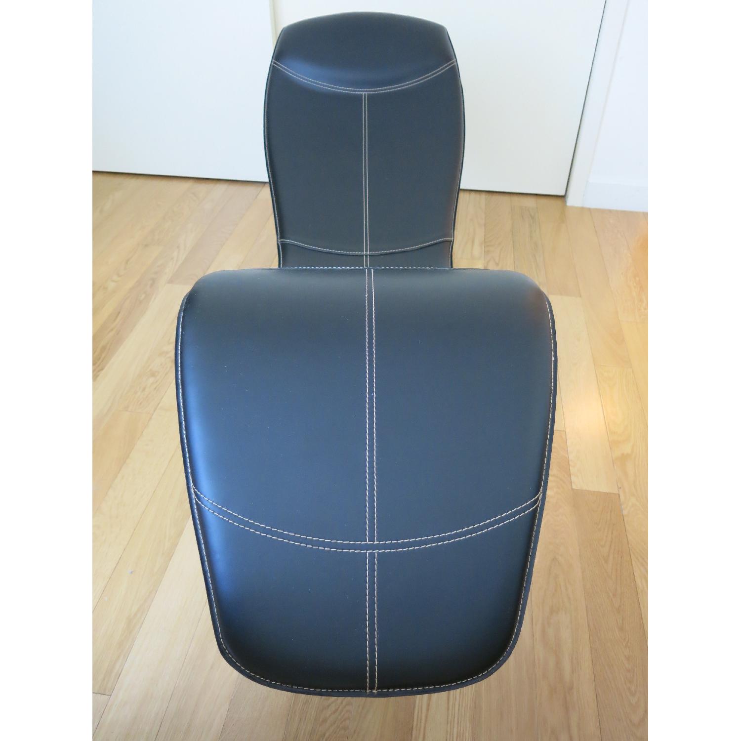 Black Leather & Chrome Chaise Lounge - image-2