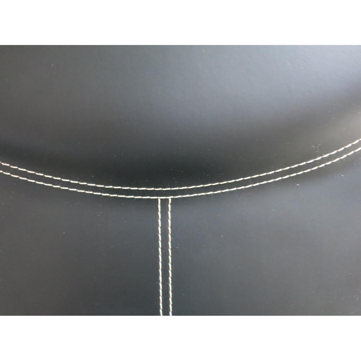 Black Leather & Chrome Chaise Lounge - image-6