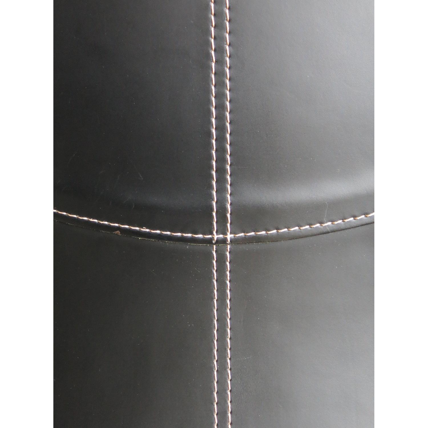 Black Leather & Chrome Chaise Lounge - image-7