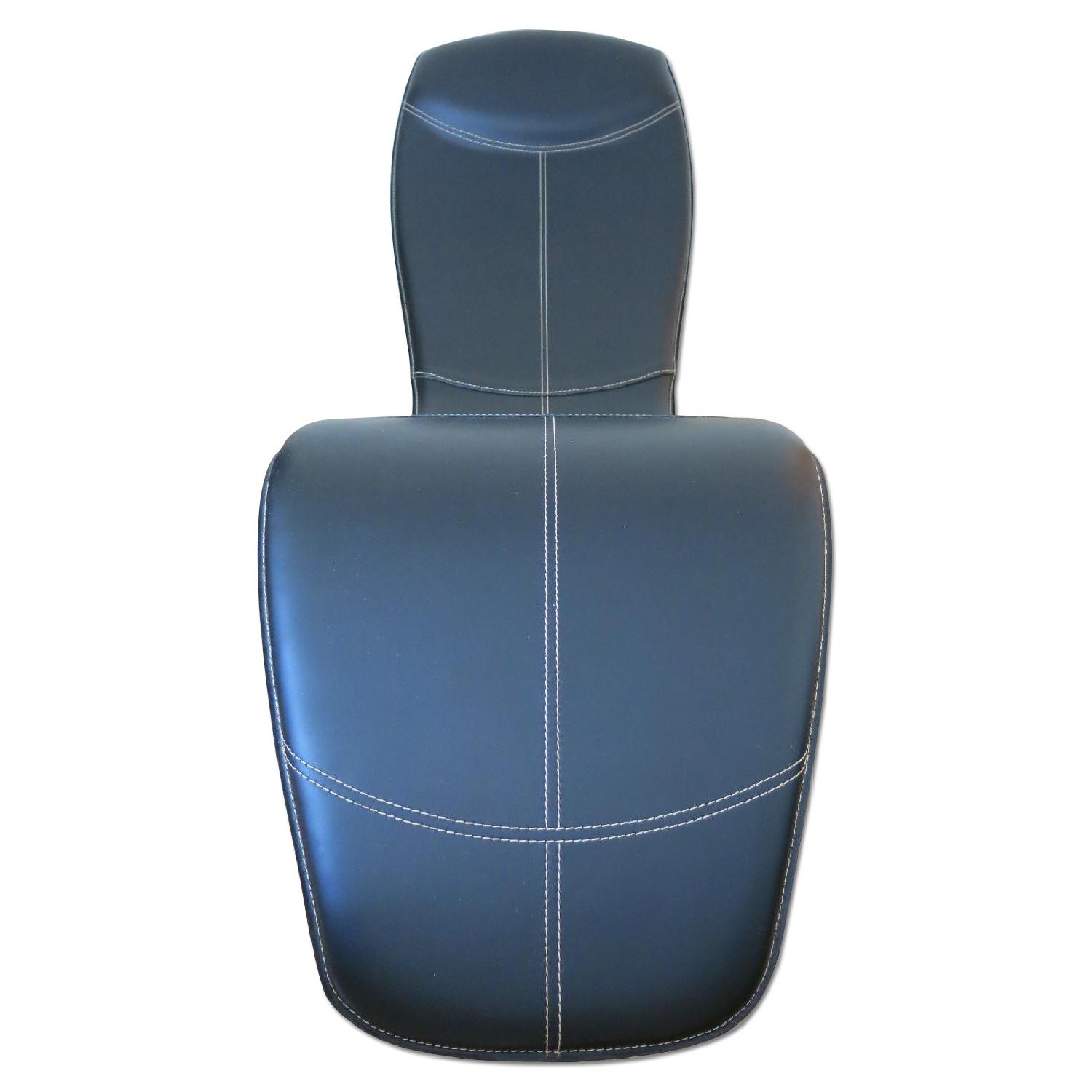 Black Leather & Chrome Chaise Lounge - image-8