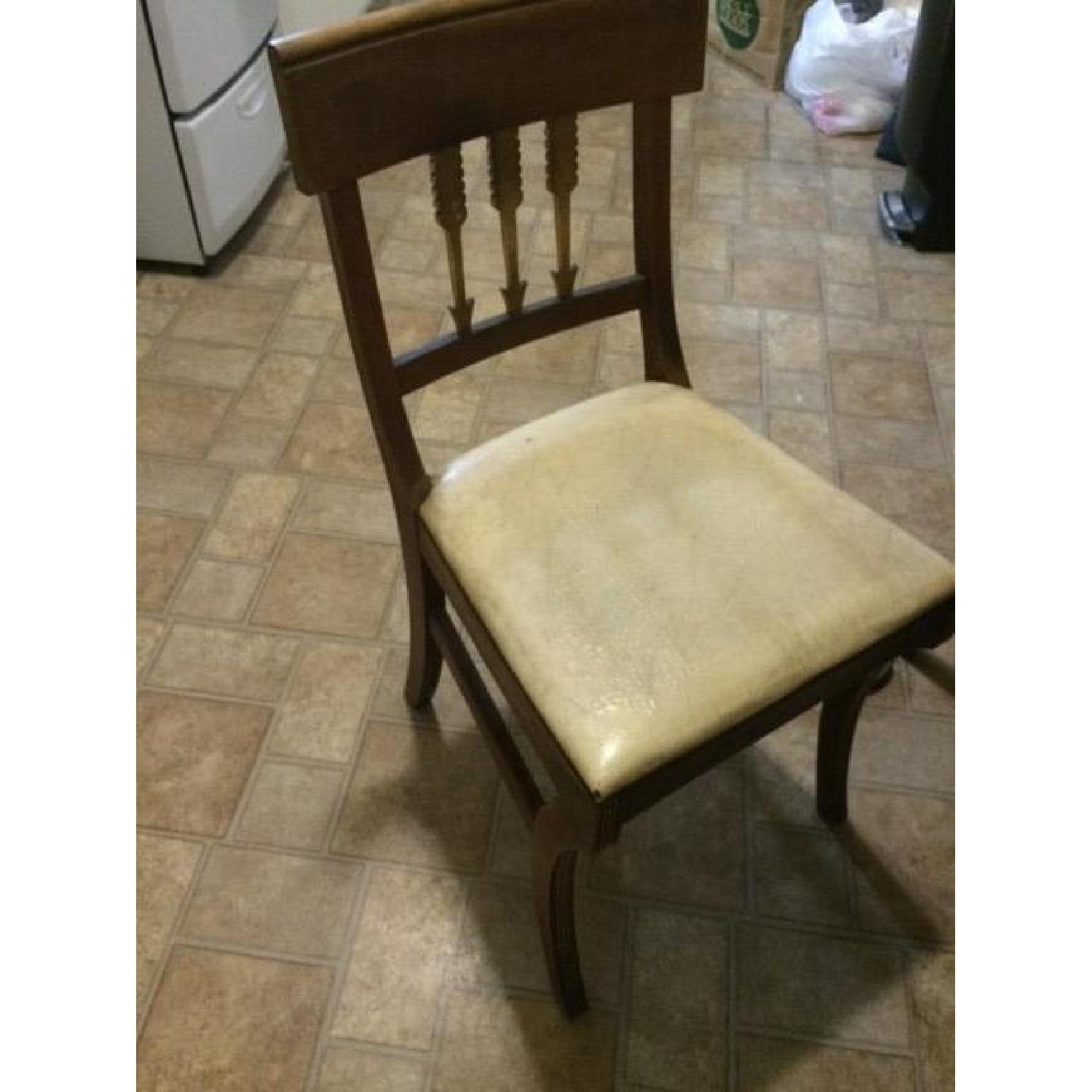Antique Wooden Kitchen Table w/ 4 Chairs - image-1