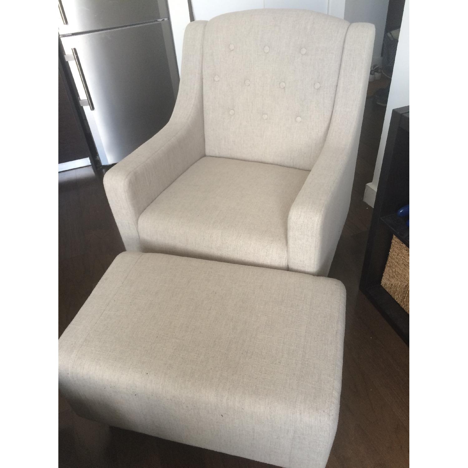 Three Posts Upholstered Club Arm Chair & Ottoman - image-3