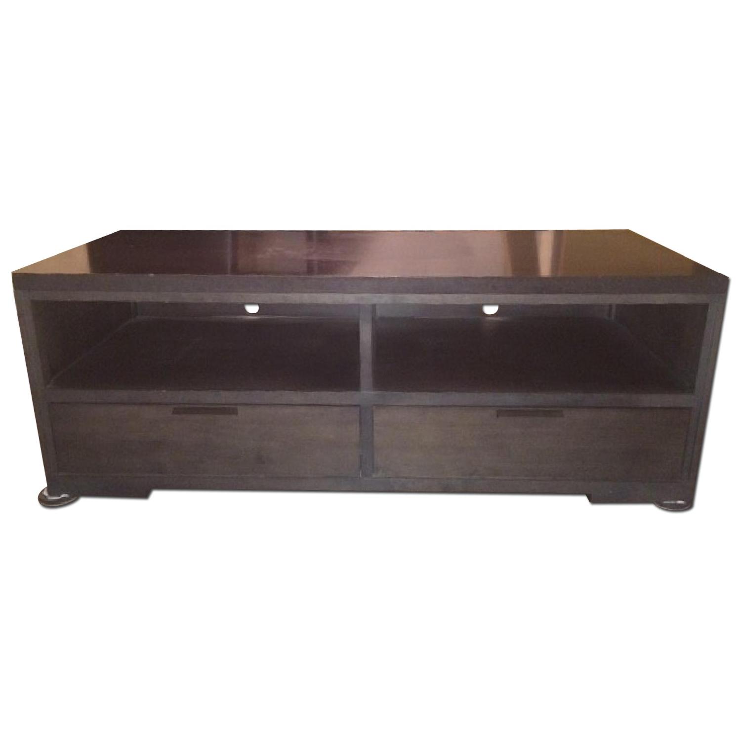 Black Wood Media Cabinet - image-0
