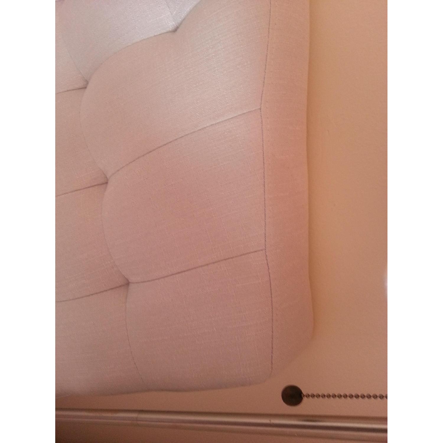 PRI Fabric Living Room Bench in Ivory - image-1