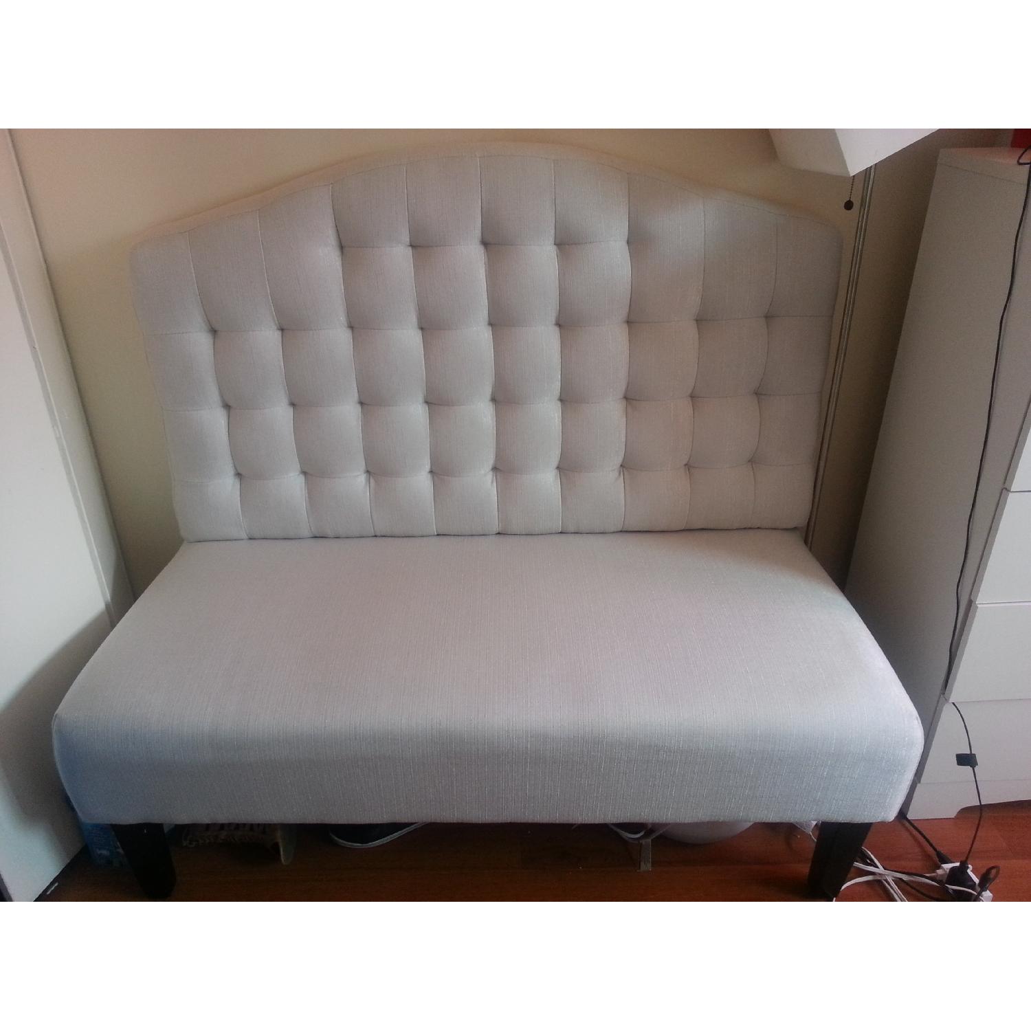 PRI Fabric Living Room Bench in Ivory - image-3