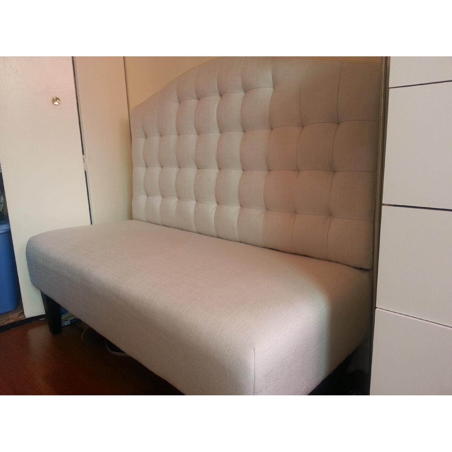 PRI Fabric Living Room Bench in Ivory - image-6