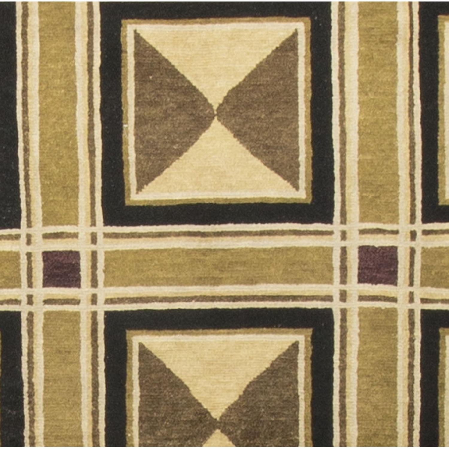 Modern Contemporary Hand Knotted Wool Rug in Brown/Beige/Black - image-2