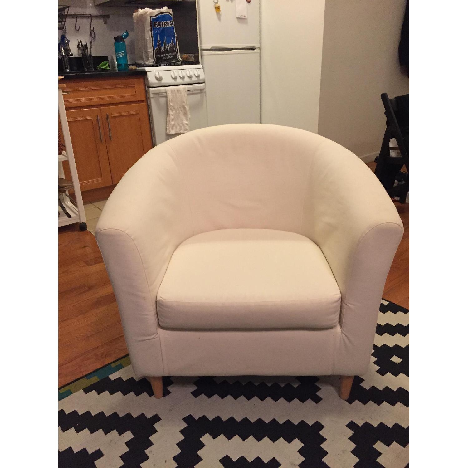 Ikea Tullsta White Arm Chair - image-1