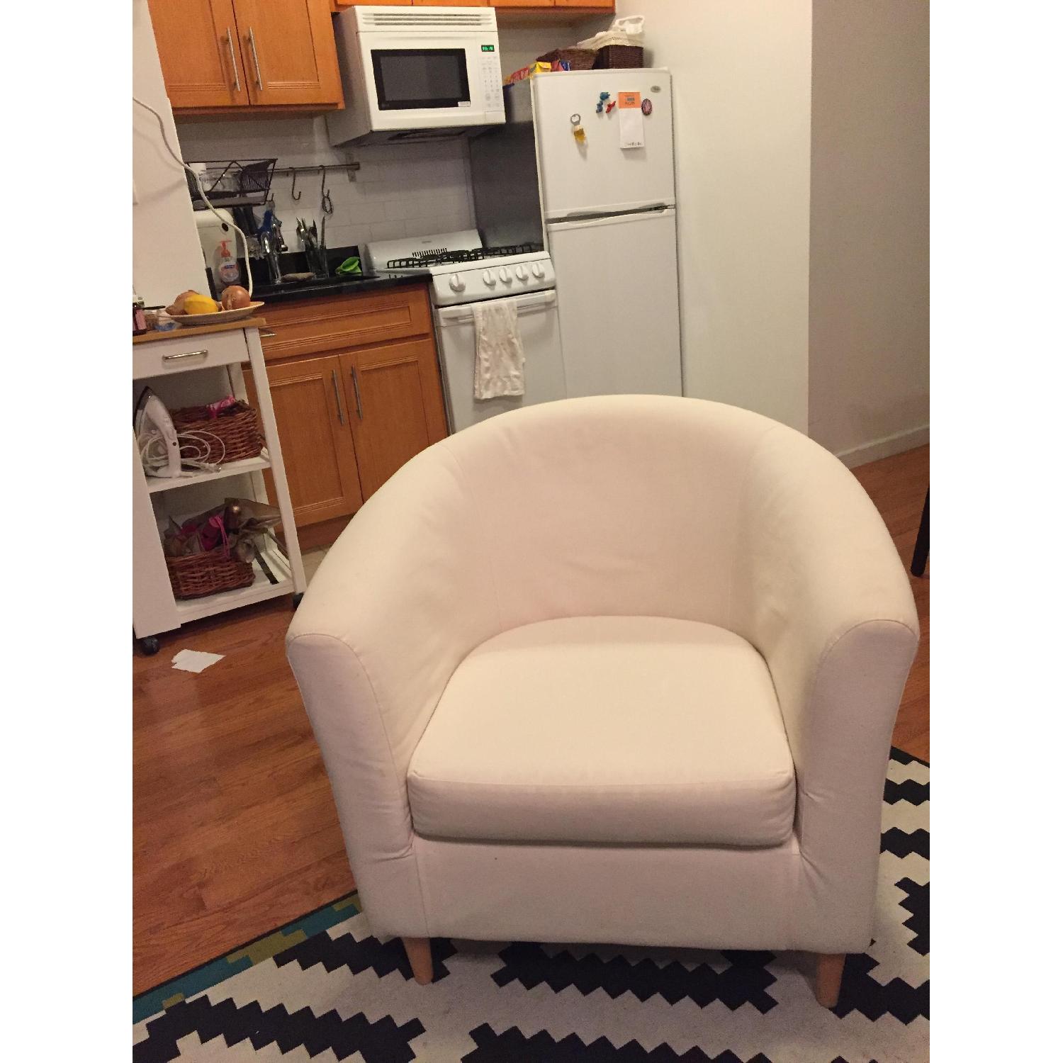 Ikea Tullsta White Arm Chair - image-3