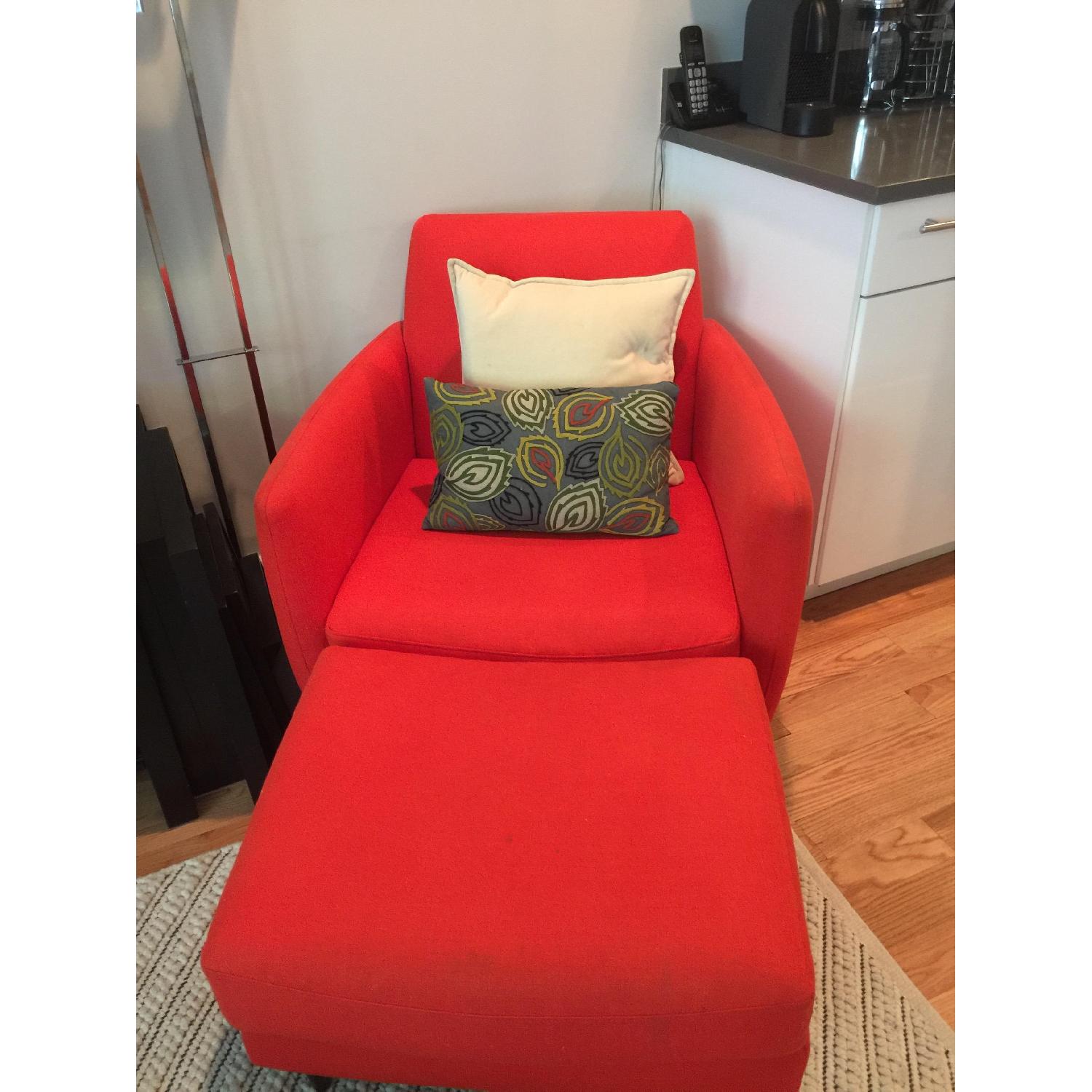 CB2 Parlour Chair & Ottoman - image-1