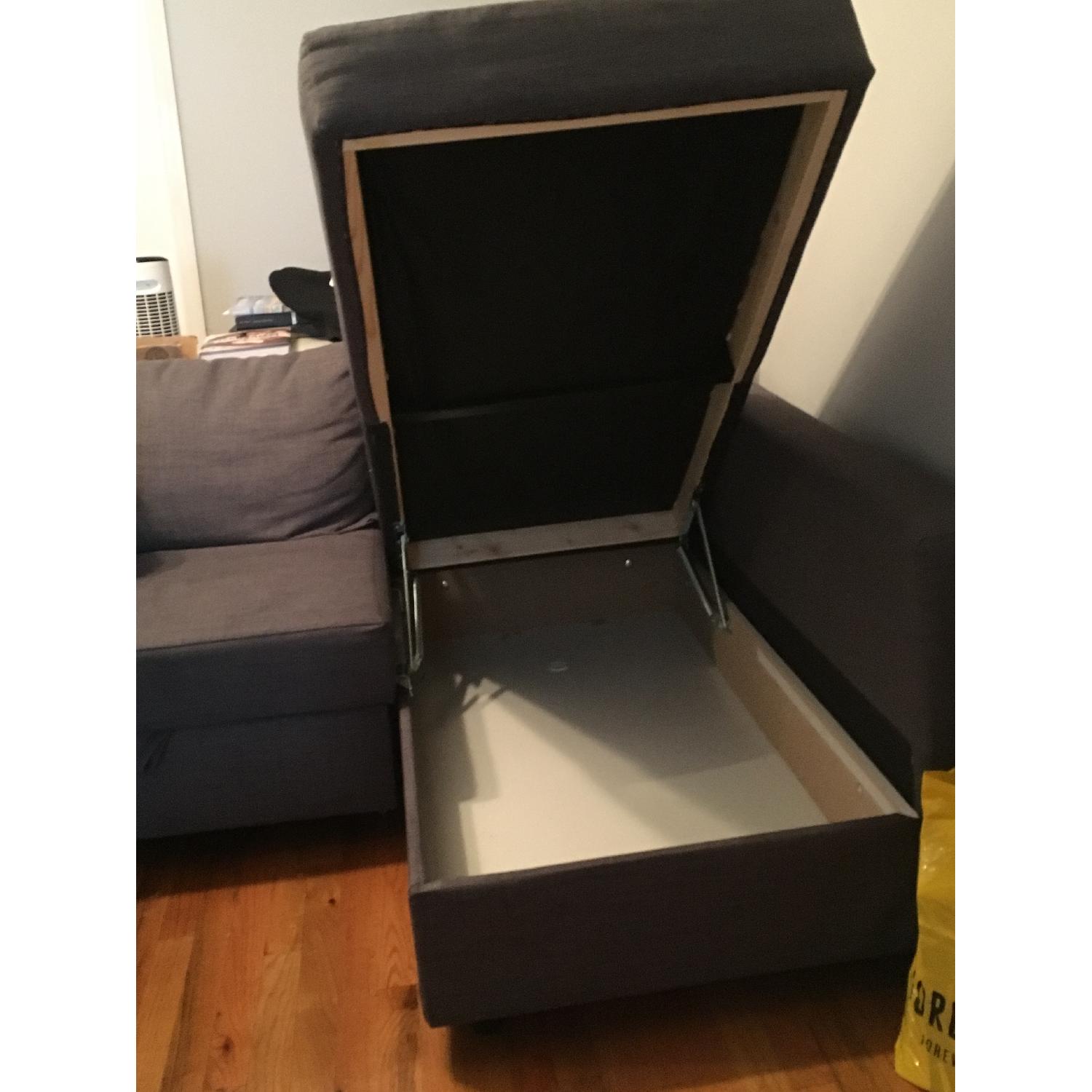 Ikea Grey Sofa Bed w/ Chaise - image-3