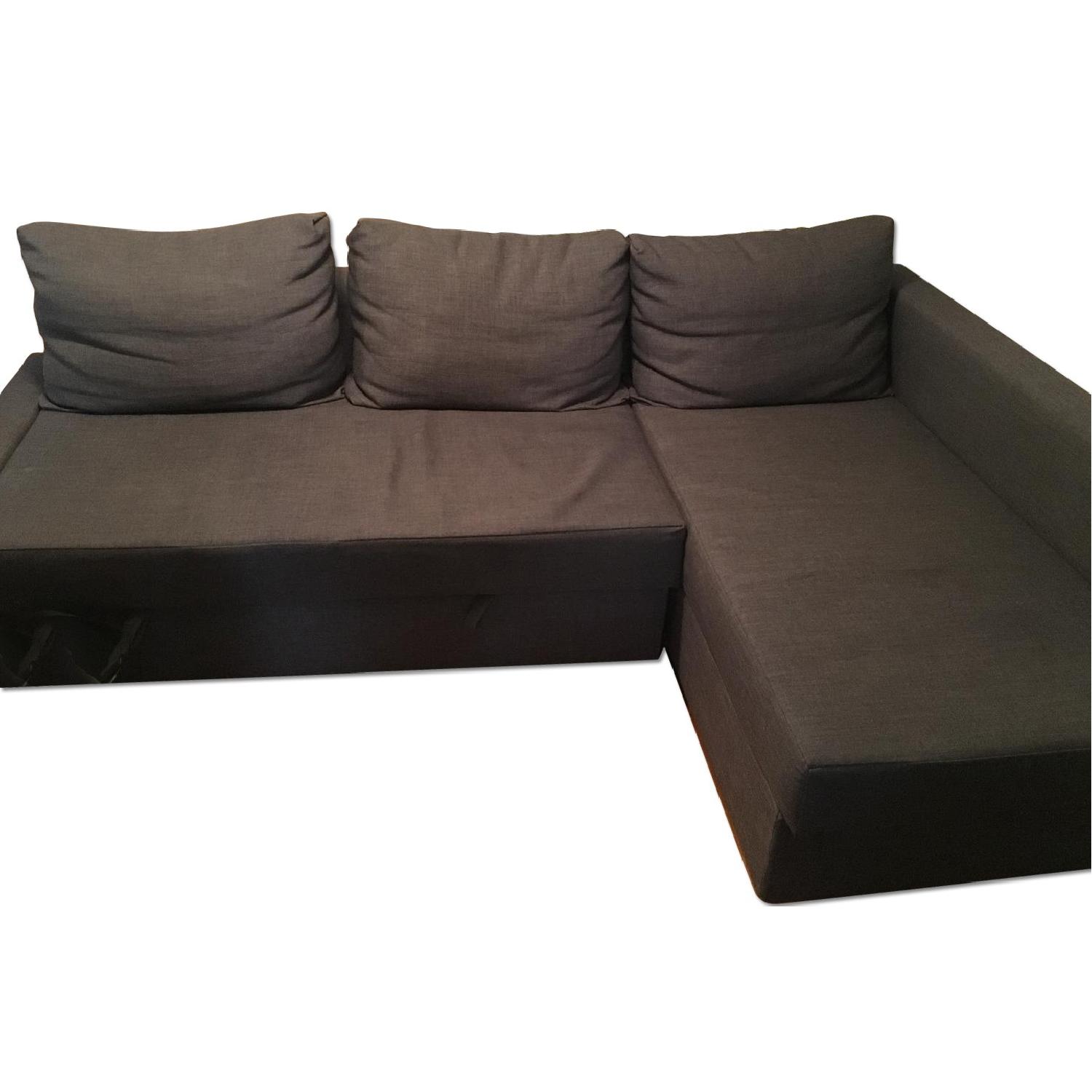 Ikea Grey Sofa Bed w/ Chaise - image-0