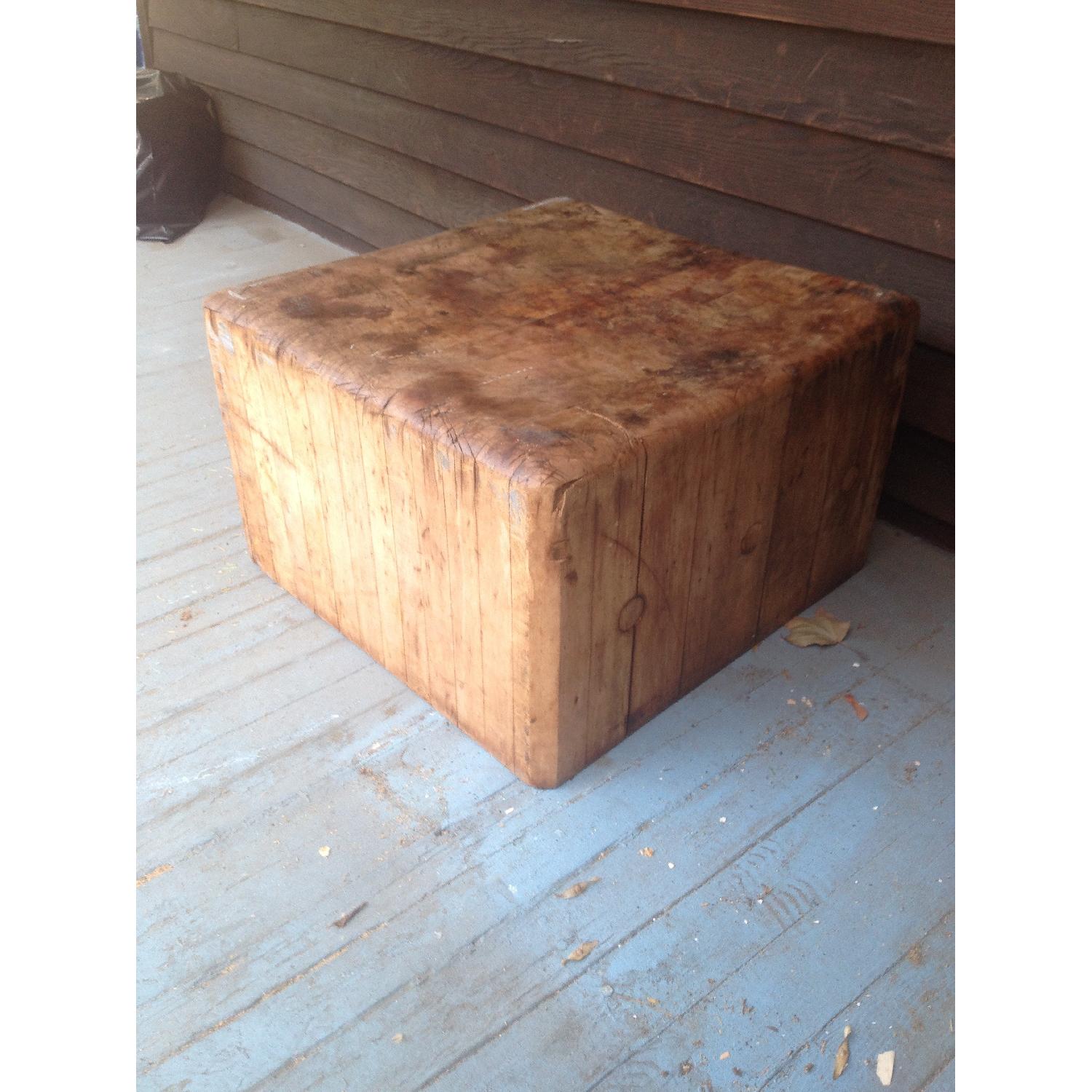 Antique Butcher Block Coffee Table - image-1