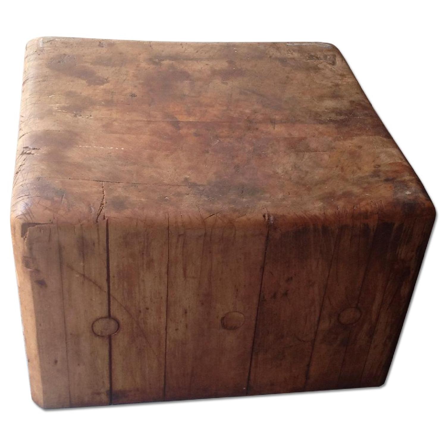 Antique Butcher Block Coffee Table - image-0