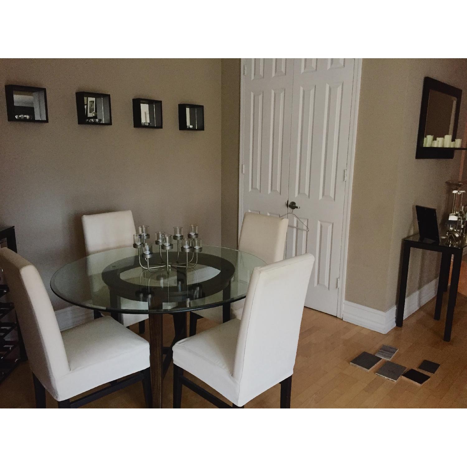 Crate & Barrel Halo Ebony Dining Table w/ 4 Chairs - image-2
