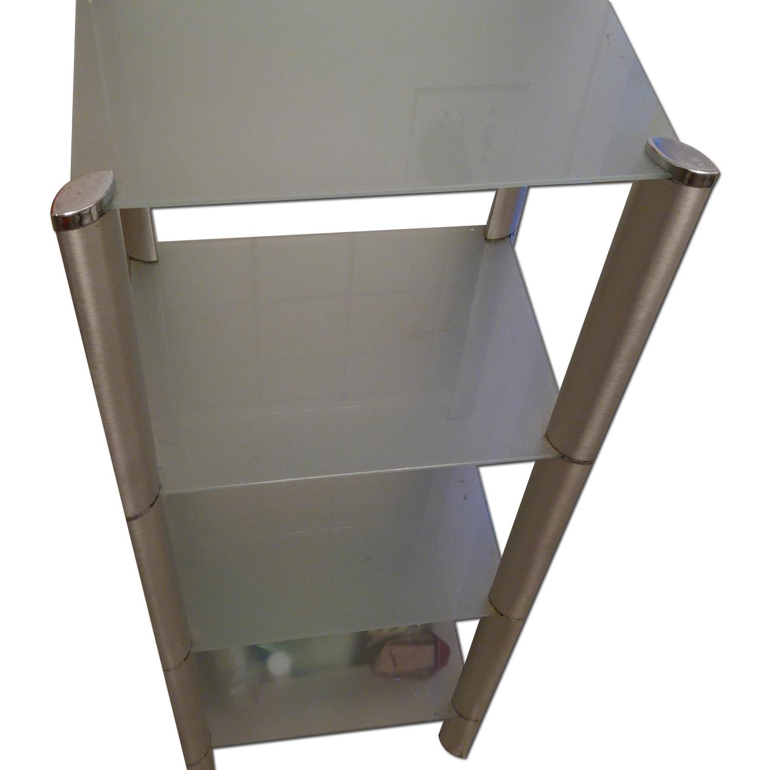 Bathroom Organizer Frosted w/ Glass Shelves & Metal Frame - image-0