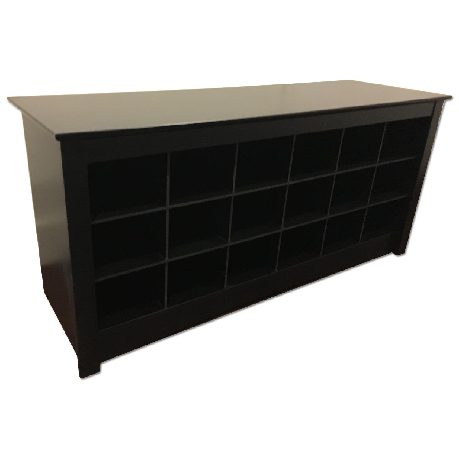 Broadway Black Shoe Storage Cubbie Bench - image-5