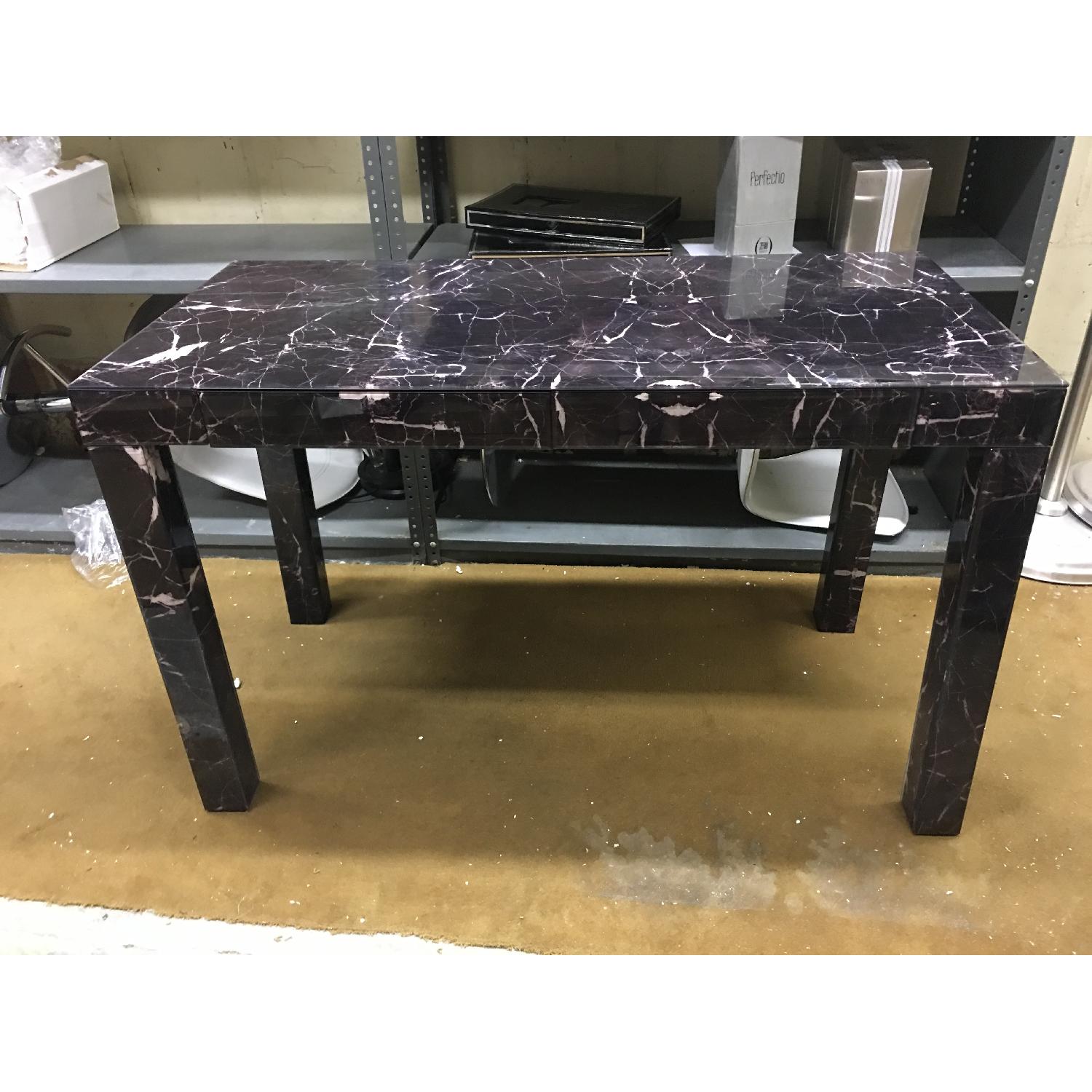 West Elm Parsons Black Marble Desk - image-3