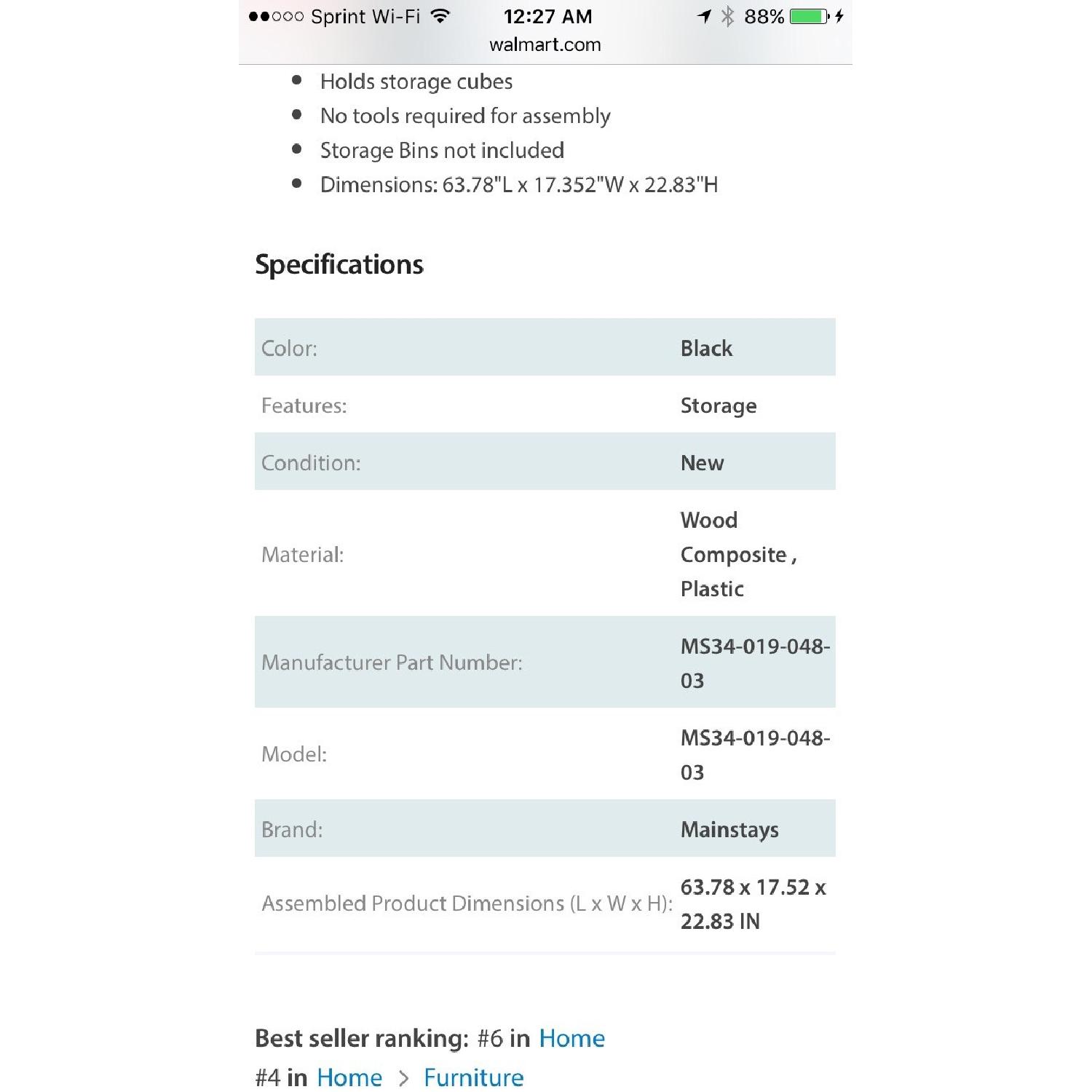 Ikea Black TV Stand - image-1