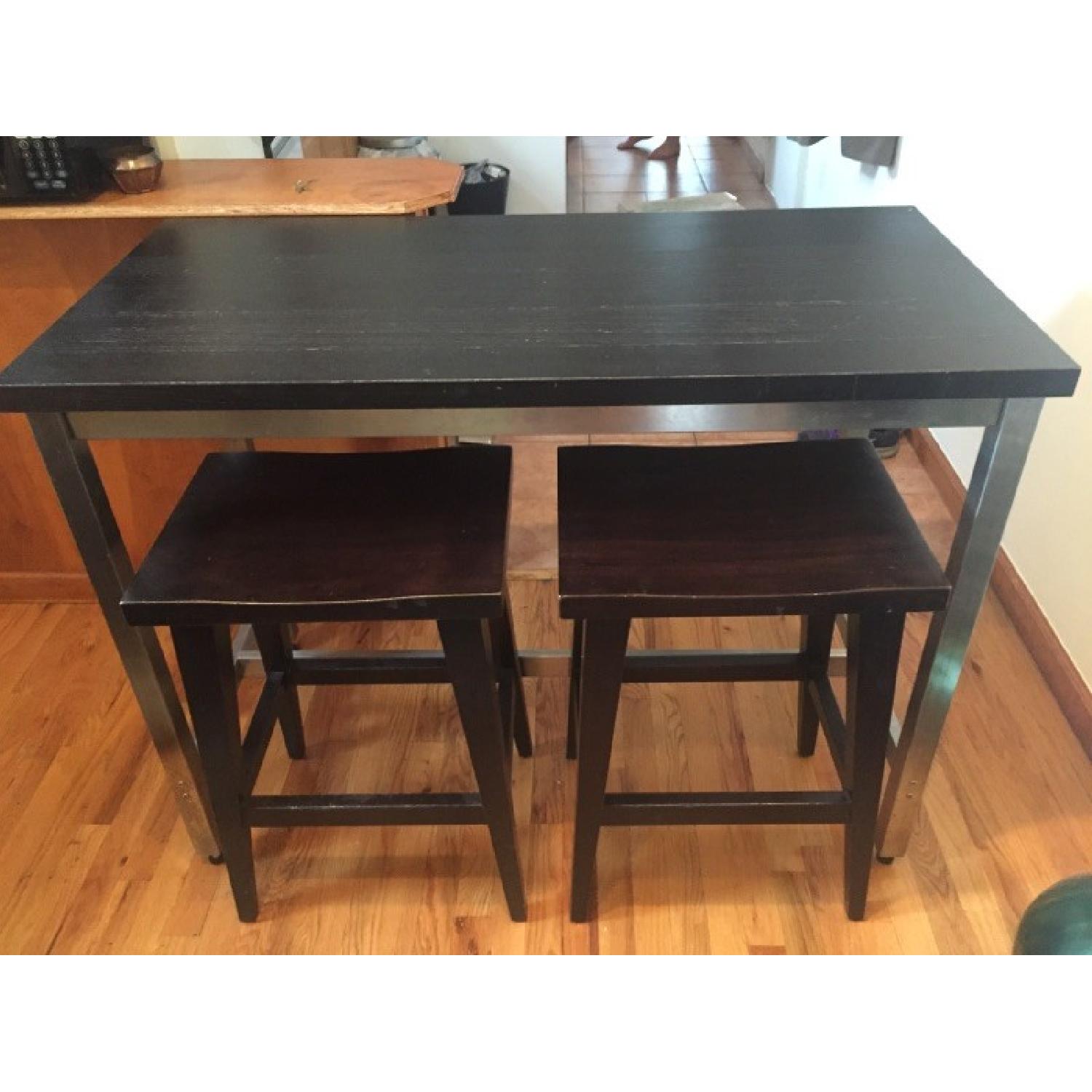 West Elm Bar Table w/ 2 Bar Stools - image-4