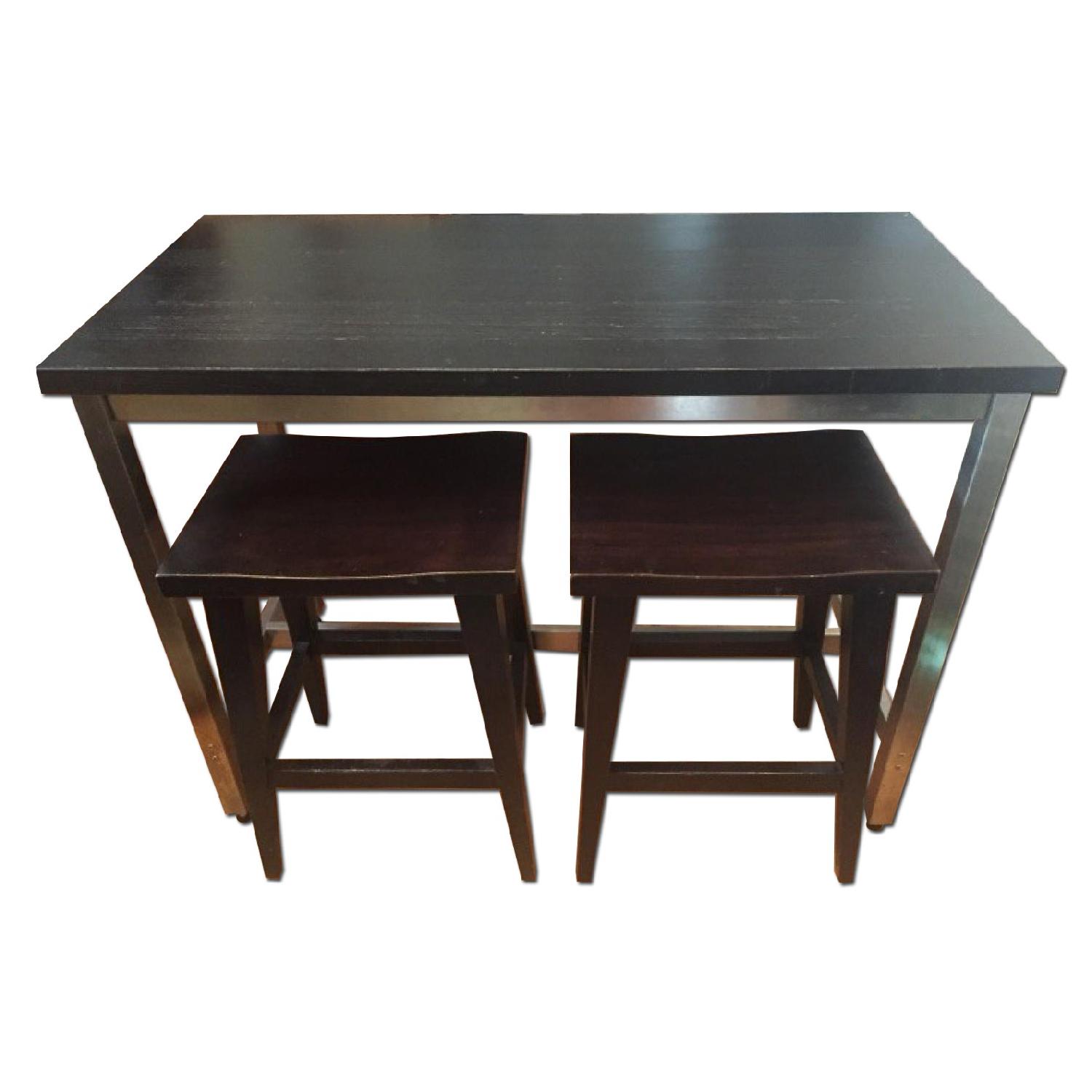 West Elm Bar Table w/ 2 Bar Stools - image-0