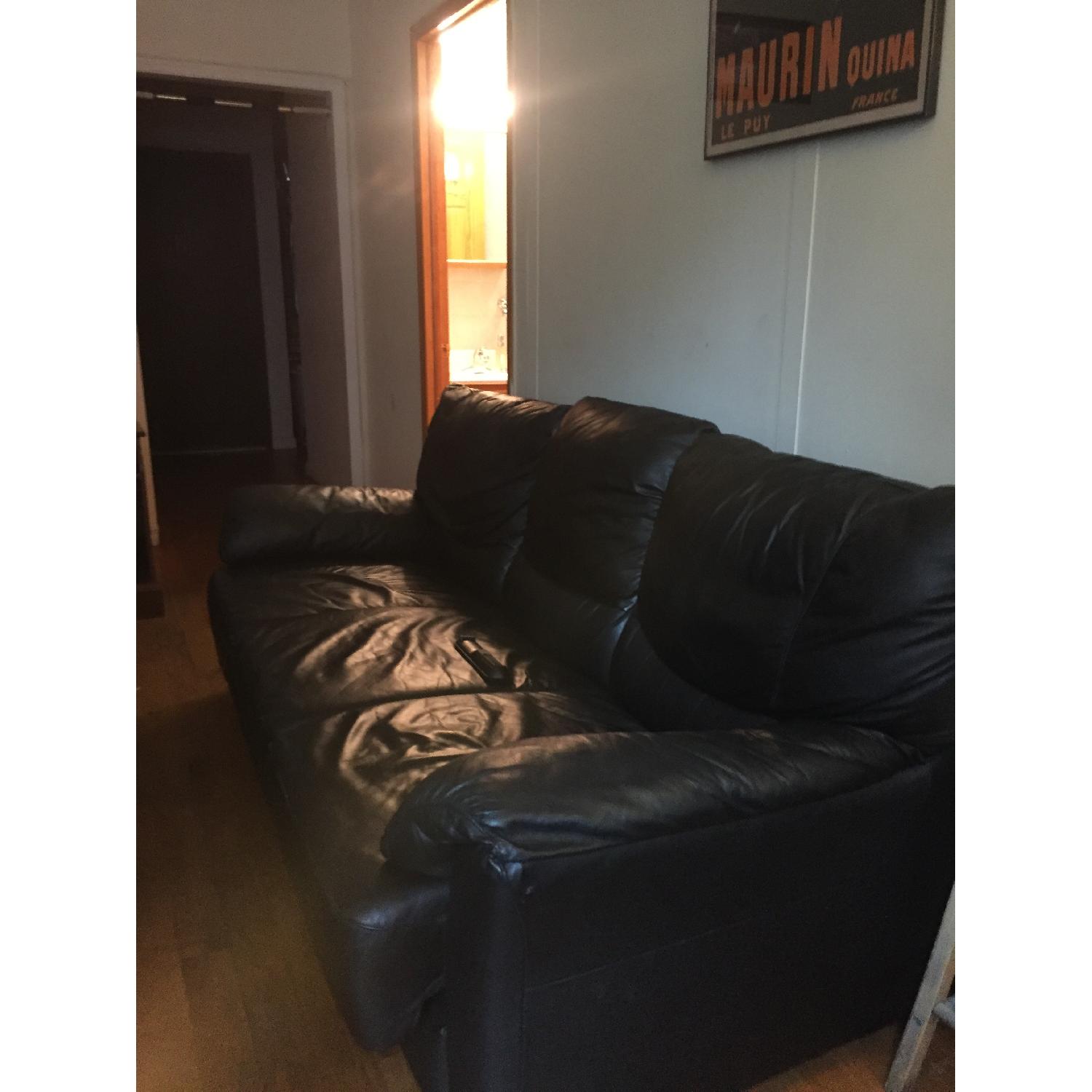 Black 3 Seater Sofa + Loveseat - image-1