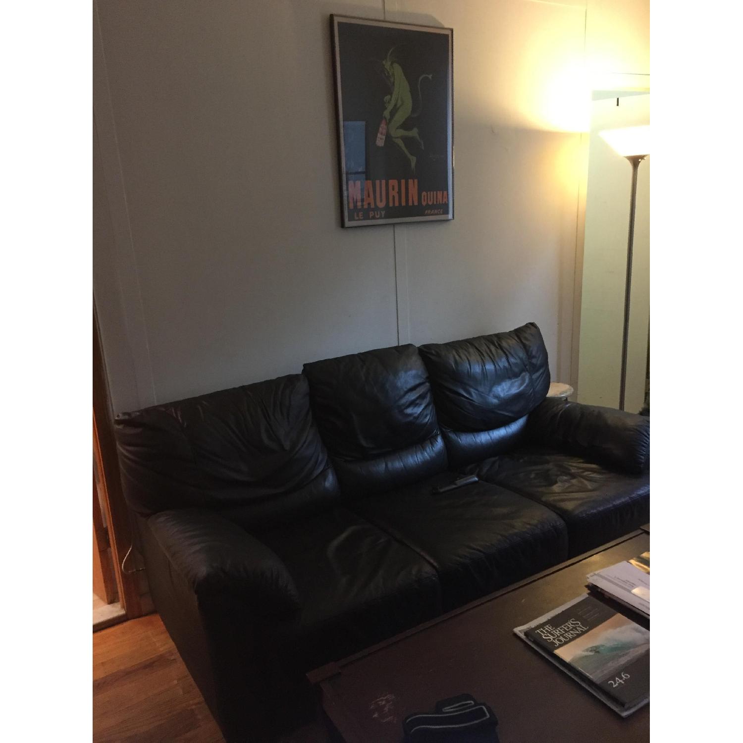 Black 3 Seater Sofa + Loveseat - image-2
