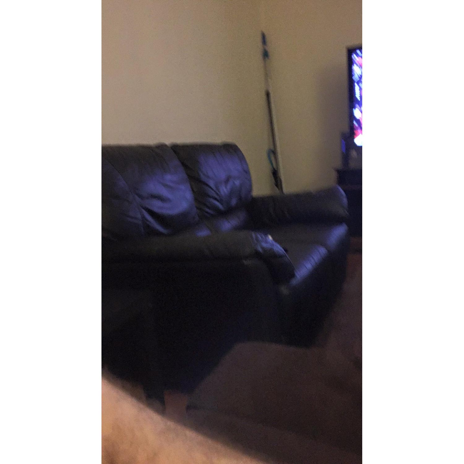 Black 3 Seater Sofa + Loveseat - image-3