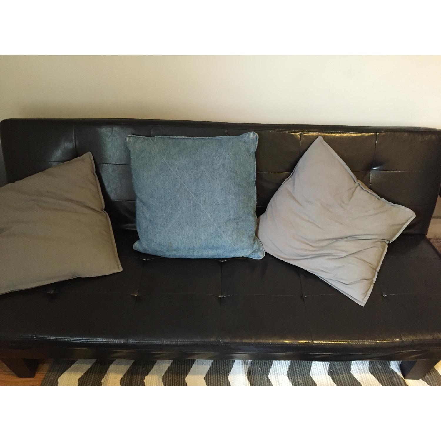 Futon w/ 2 Storage Stools + Side Table - image-2