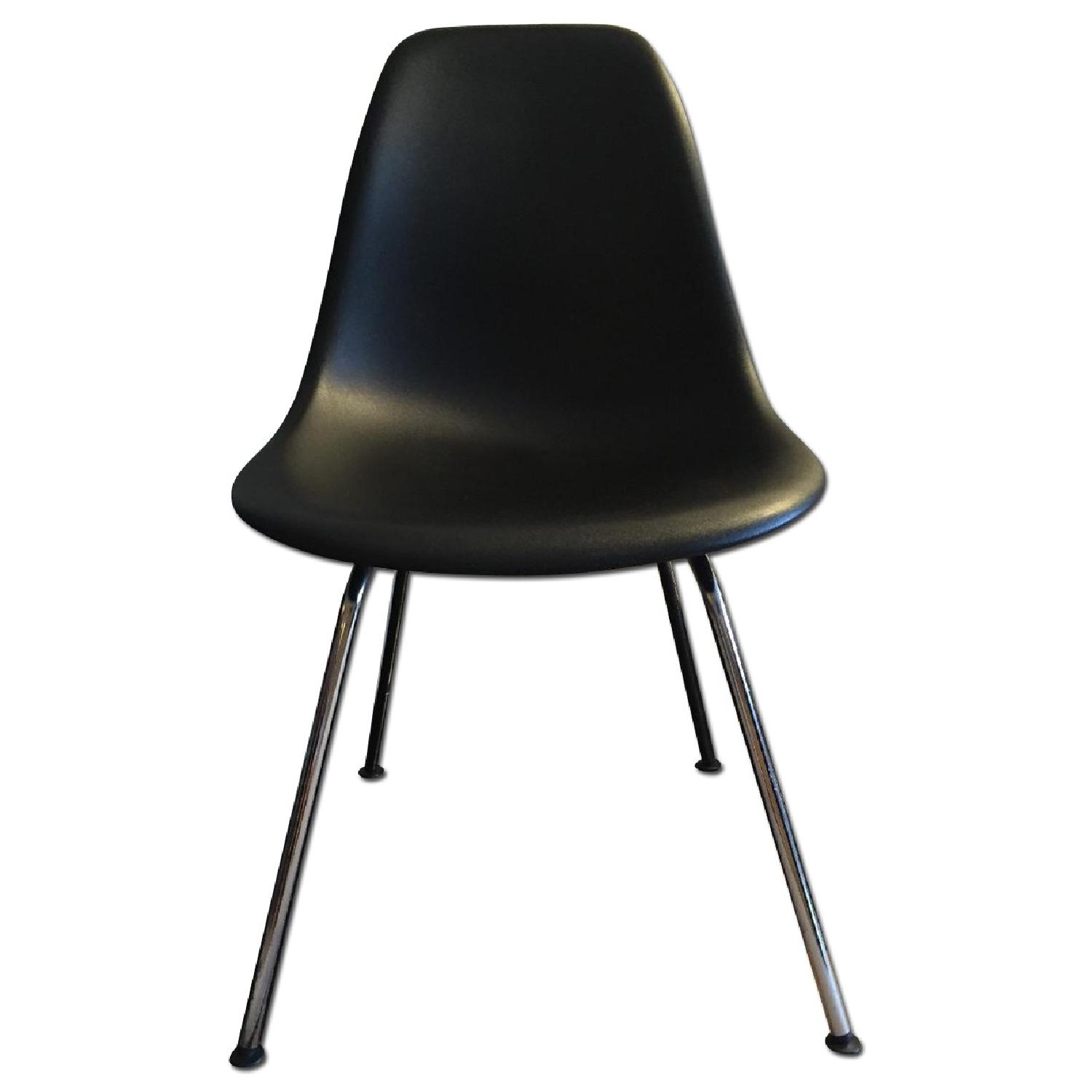 Eames Herman Miller Black Plastic Molded Chairs - image-0
