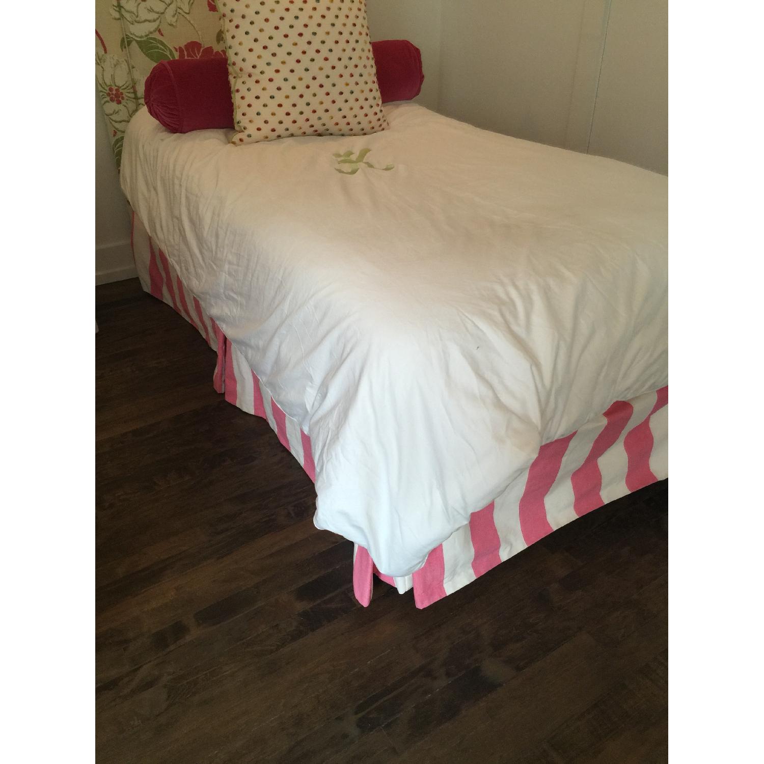 Custom Made Twin Girls Bed Frames w/ Chair + 2 Storage Bins - image-1