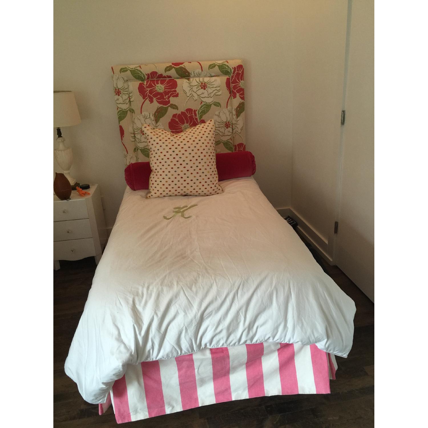 Custom Made Twin Girls Bed Frames w/ Chair + 2 Storage Bins - image-5