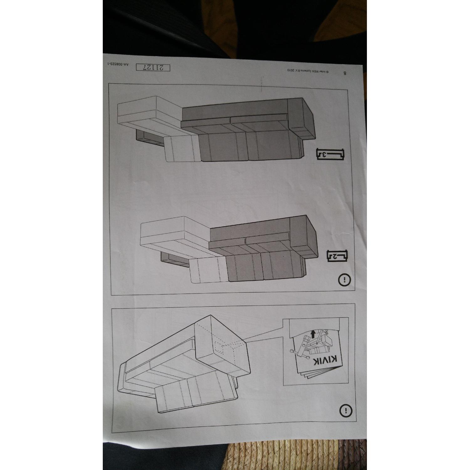 Ikea-Kivik Sofa w/ Chaise Lounge in Grann Black - image-8