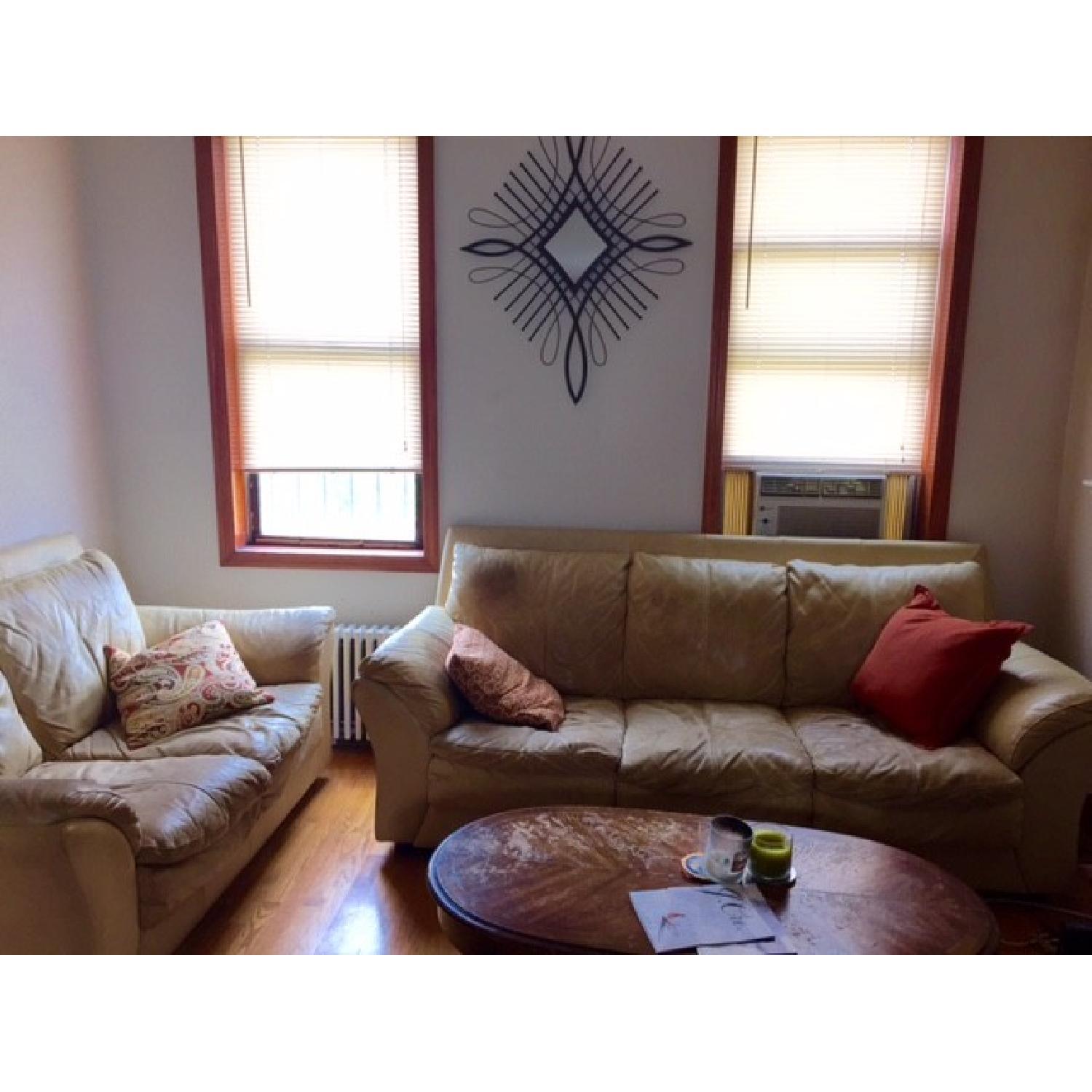 Leather 3 Seater + Loveseat - image-1