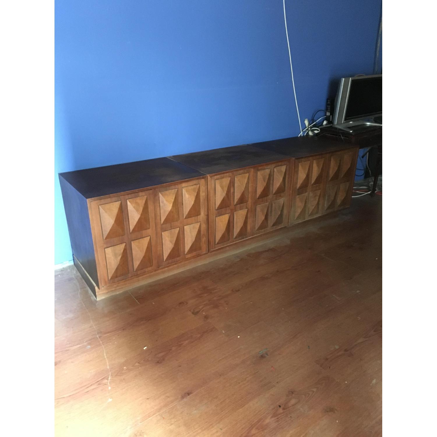 Vintage Wooden Shelving w/ Bar - image-1