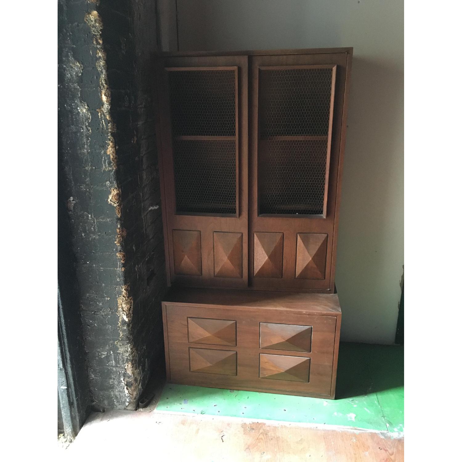 Vintage Wooden Shelving w/ Bar - image-4