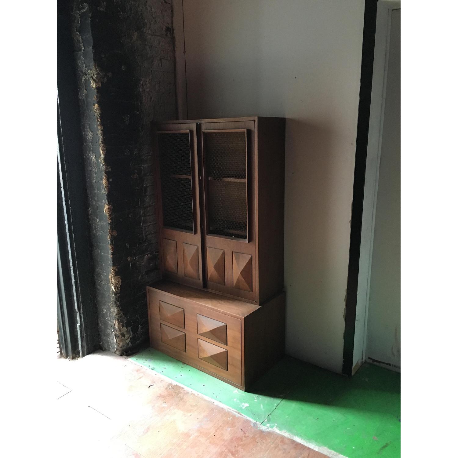 Vintage Wooden Shelving w/ Bar - image-5