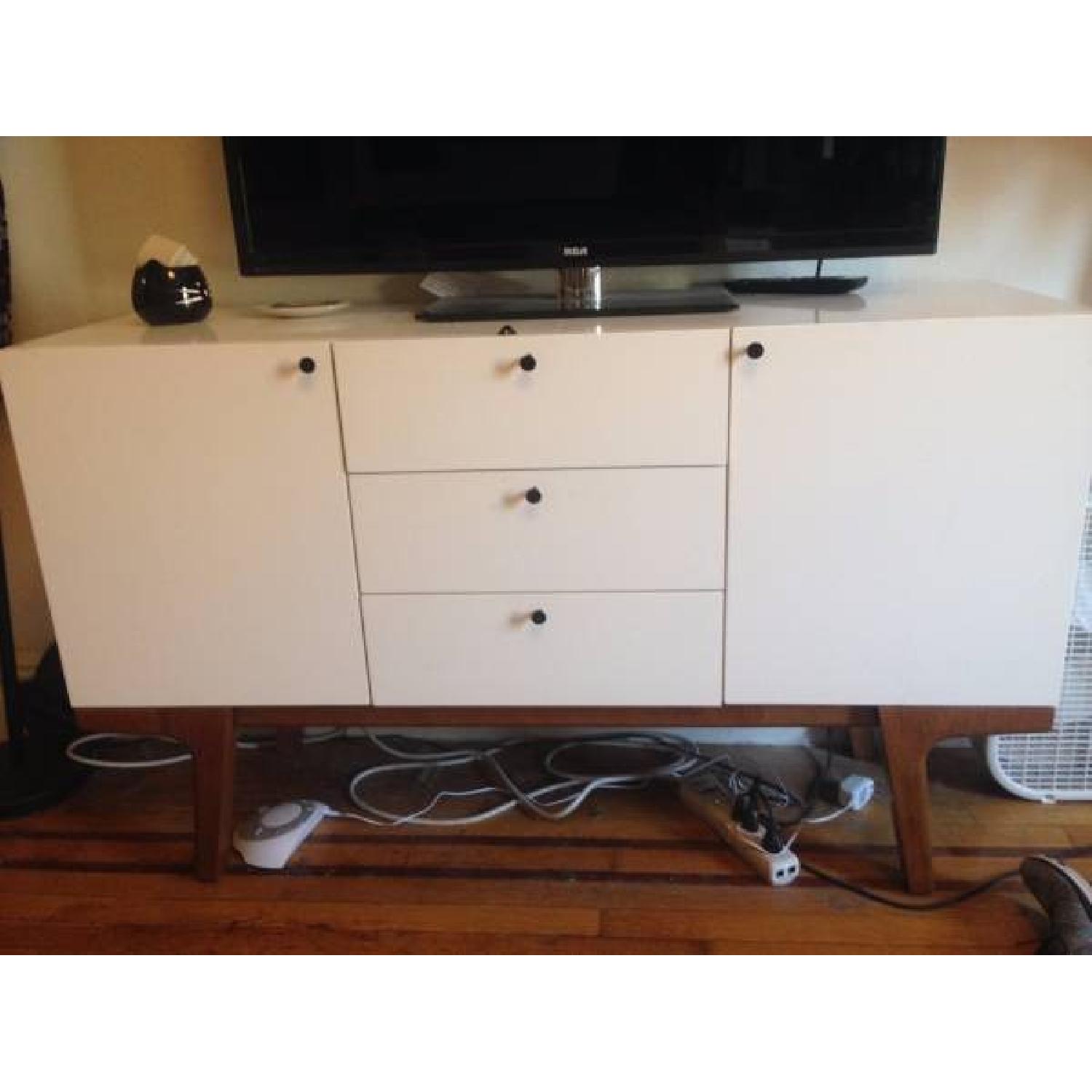 West Elm Modern Media Console in White - image-1